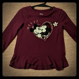 Purple, Mickey and Minnie long sleeve tee